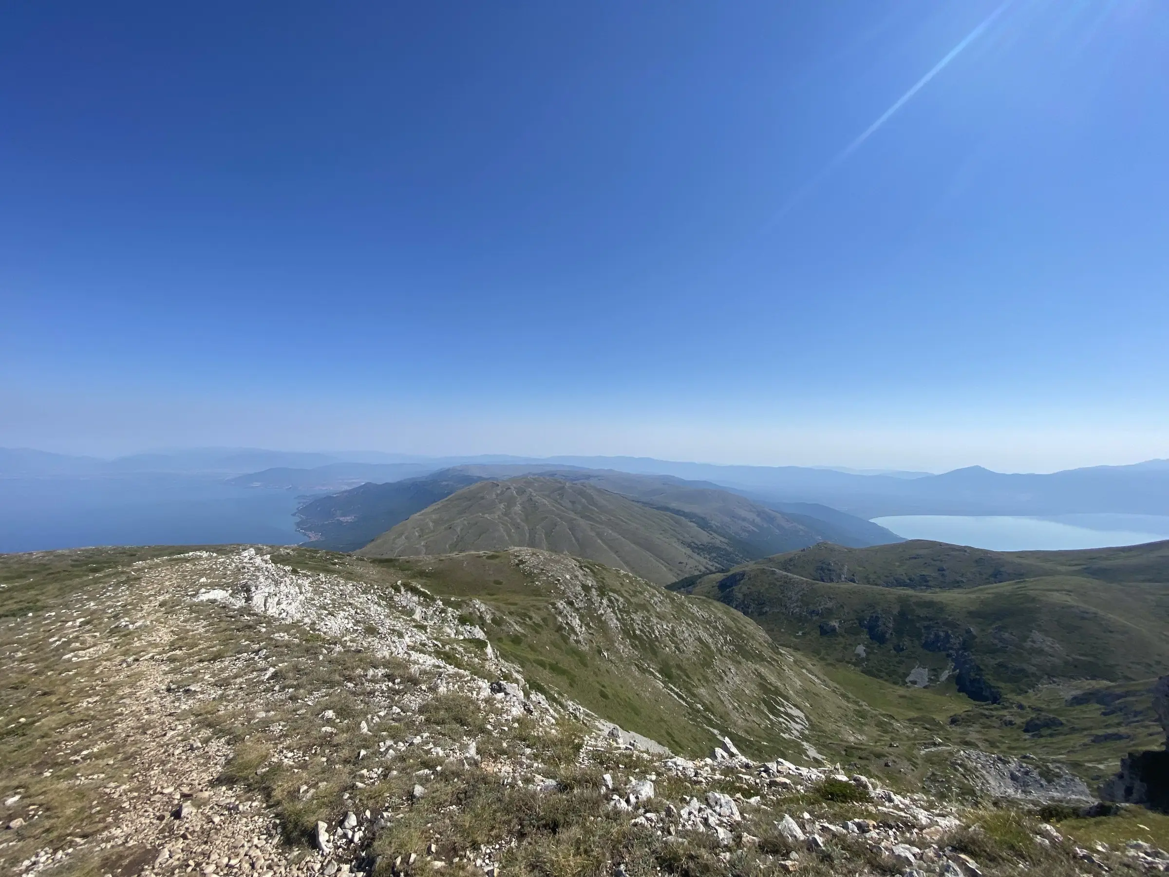 View from Galicica over Lake Ohrid and Lake Prespa