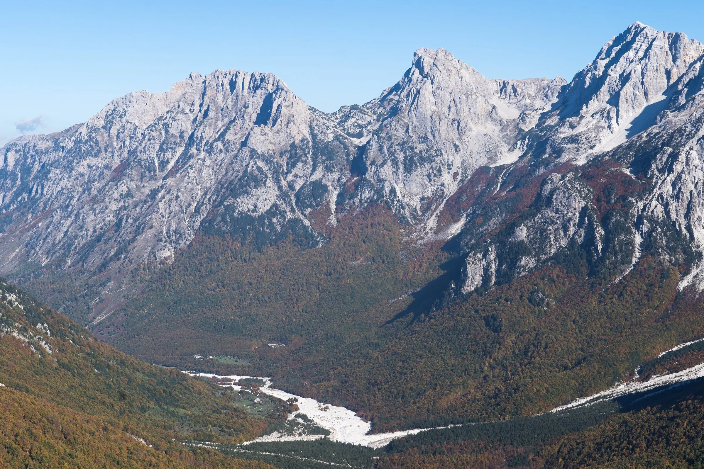 Limestone peaks above the Valbona Valley in Albania
